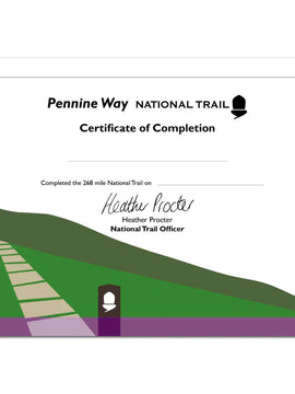 Pennine Way Completion Certificate