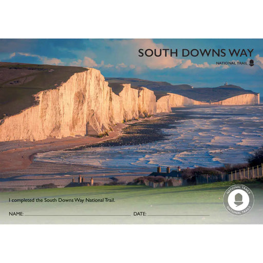 South Downs Way National Trail Completion Certificate - Photo Design - The Trails Shop