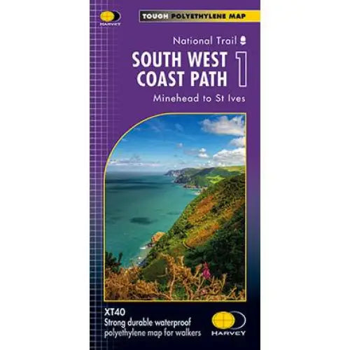 South West Coast Path 1 Harvey map-The Trails Shop