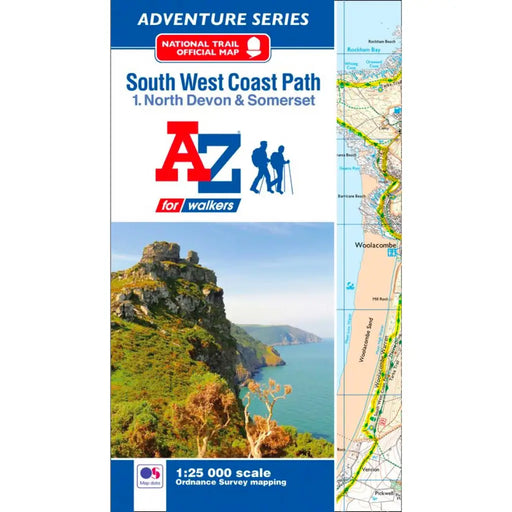 South West Coast Path 1 North Devon & Somerset A-Z Adventure Atlas-The Trails Shop