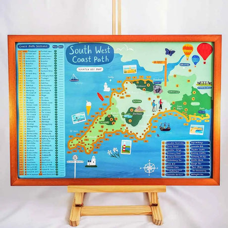 South West Coast Path Scratch Map section scratch off