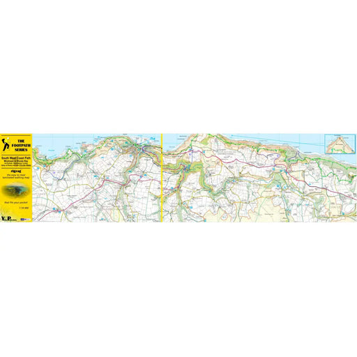 South West Coast Path Zigzag map - Minehead to Woody Bay-The Trails Shop