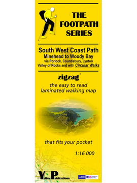 South West Coast Path Zigzag map - 1 - Minehead to Woody Bay