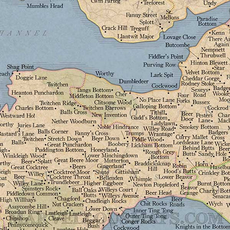 ST&G's Marvellous Map of Great British Place Names-The Trails Shop