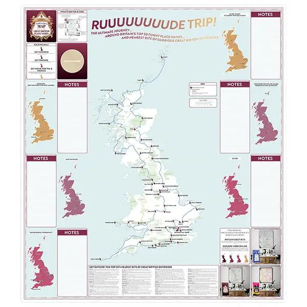 ST&G's NEW Marvellous Map of Great British Place Names-The Trails Shop