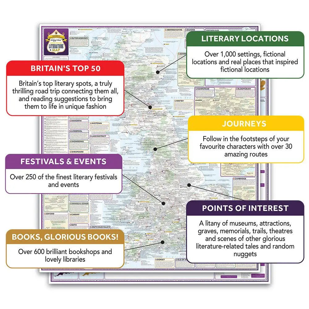 ST&G’s Thrillingly Plotted Great British Literature Map-The Trails Shop