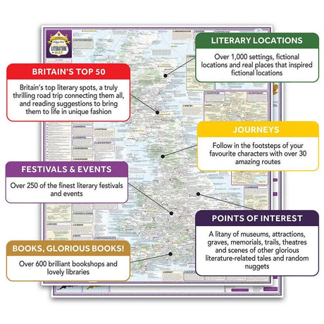 ST&G’s Thrillingly Plotted Great British Literature Map-The Trails Shop