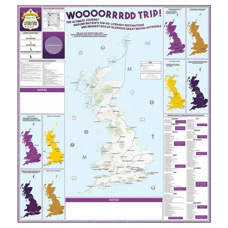 ST&G’s Thrillingly Plotted Great British Literature Map-The Trails Shop