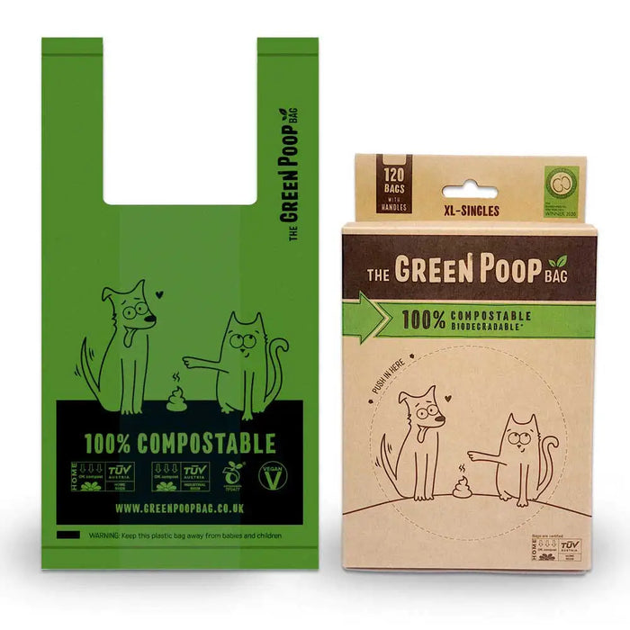 100% biodegradable and home compostable dog poo bags from The Green Poop Bag