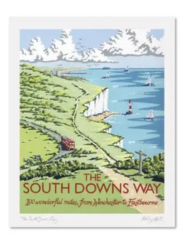 Vintage South Downs Way signed print