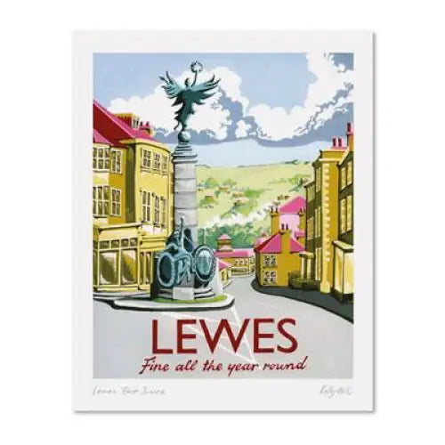 Vintage travel signed prints-Lewes-The Trails Shop