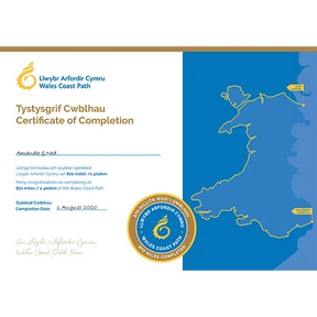 Wales Coast Path Completion Certificate-Wales Coast Path-The Trails Shop