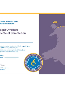 Wales Coast Path Completion Certificate