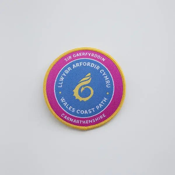 Wales Coast Path woven badge-Carmarthenshire-The Trails Shop