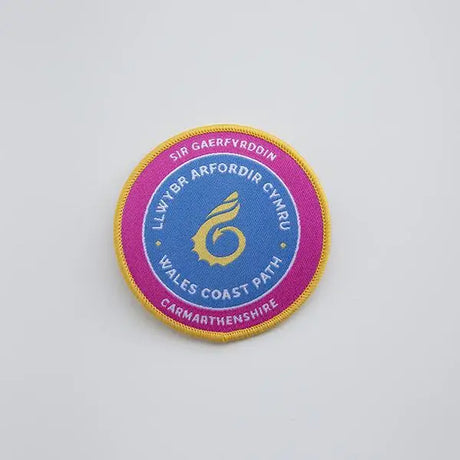 Wales Coast Path woven badge-Carmarthenshire-The Trails Shop