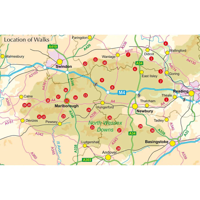 Walking in the North Wessex Downs map - The Trails Shop