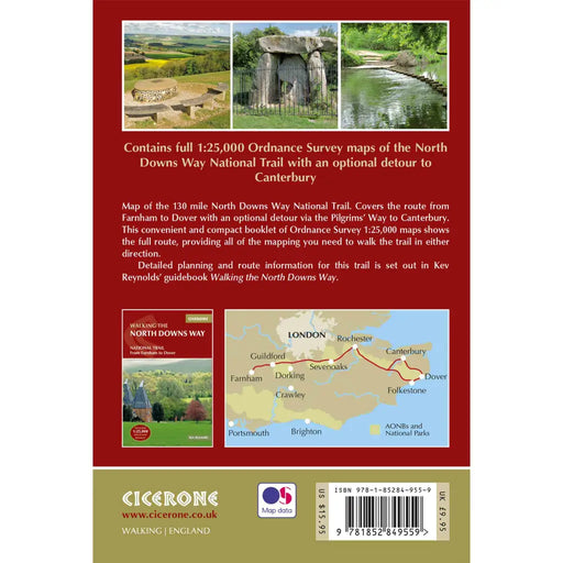 North Downs Way map booklet back cover Cicerone - The Trails Shop