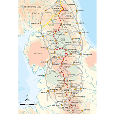 Pennine Way map booklet cicerone map overview - The Trails Shop