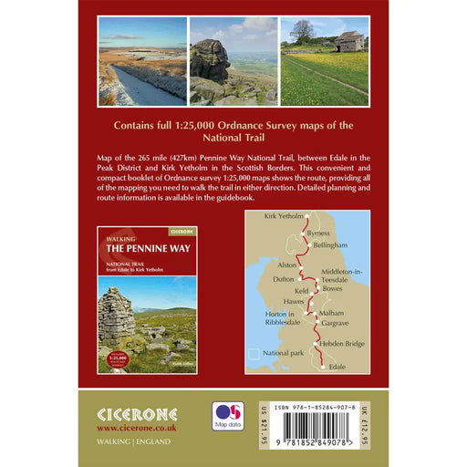Pennine Way map booklet cicerone back cover - The Trails Shop