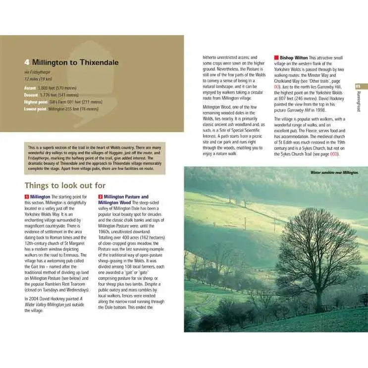 Inside page of the Yorkshire Wolds Way National Trail guidebook
